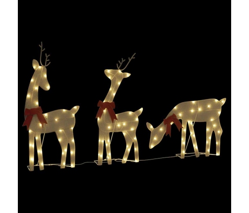 vidaXL Ziemassvētku dekorācija ziemeļbriedis 3 gab 90 LED silti balts