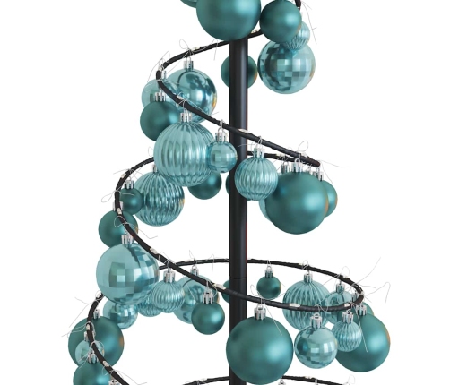 vidaXL Ziemassvētku eglītes gaismas konuss ar nieciņiem 80 LED 120 cm