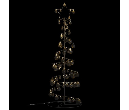 Led Ziemassvētku Eglīte Ar Nieciņiem 100 Led Silti Balta 150 Cm Vidaxl