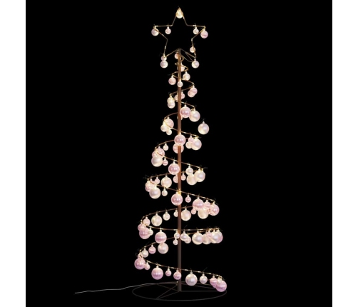 Led Ziemassvētku Eglīte Ar Nieciņiem 100 Led Silti Balta 150 Cm Vidaxl