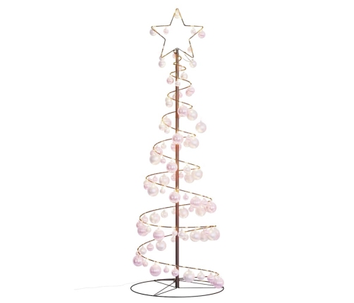 Led Ziemassvētku Eglīte Ar Nieciņiem 100 Led Silti Balta 150 Cm Vidaxl