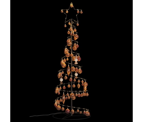 Led Ziemassvētku Eglīte Ar Nieciņiem 100 Led Silti Balta 150 Cm Vidaxl