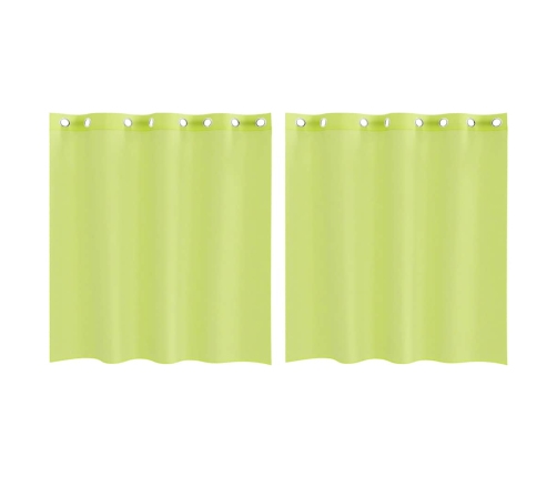 Voile Aizkari Ar Starplikām 2 Gab Apple Green 140X140 Cm Vidaxl
