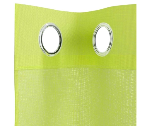 Voile Aizkari Ar Starplikām 2 Gab Apple Green 140X140 Cm Vidaxl