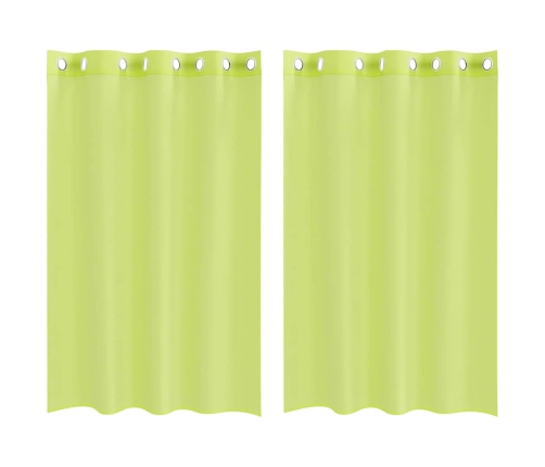 Voile Aizkari Ar Starplikām, 2 Gab., Dzeltenzaļi, 140X175 Cm Vidaxl