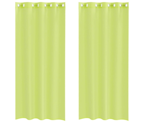 Voile Aizkari Ar Starplikām, 2 Gab., Dzeltenzaļi, 140X225 Cm Vidaxl
