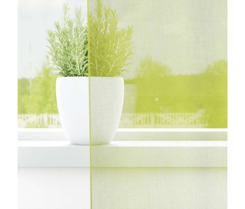 Voile Aizkari Ar Starplikām, 2 Gab., Dzeltenzaļi, 140X300 Cm Vidaxl