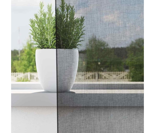 Voile Aizkari Ar Starplikām, 2 Gab., Melni, 140X140 Cm Vidaxl