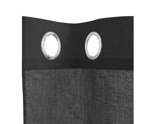 Voile Aizkari Ar Starplikām, 2 Gab., Melni, 140X140 Cm Vidaxl