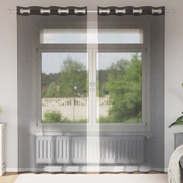 Voile Aizkari Ar Starplikām, 2 Gab., Melni, 140X245 Cm Vidaxl