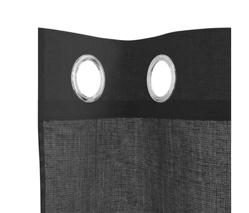 Voile Aizkari Ar Starplikām, 2 Gab., Melni, 140X260 Cm Vidaxl