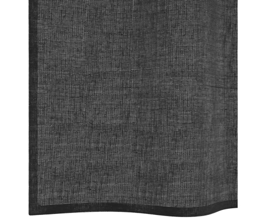 Voile Aizkari Ar Starplikām, 2 Gab., Melni, 140X260 Cm Vidaxl