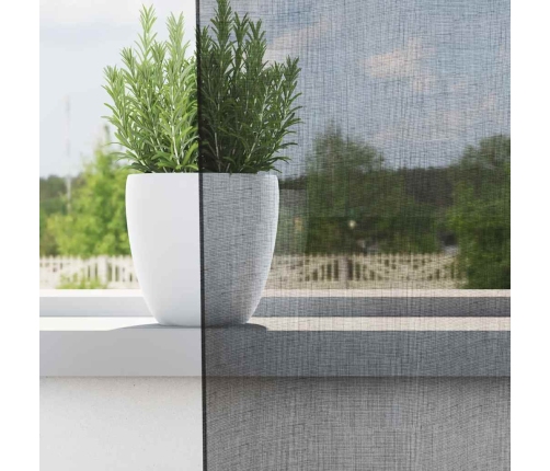 Voile Aizkari Ar Starplikām, 2 Gab., Melni, 140X300 Cm Vidaxl