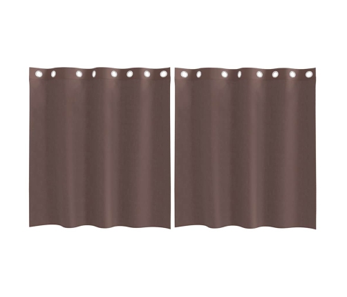 Voile Aizkari Ar Starplikām, 2 Gab., Brūni, 140X140 Cm Vidaxl