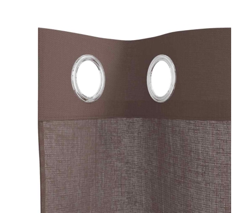 Voile Aizkari Ar Starplikām, 2 Gab., Brūni, 140X140 Cm Vidaxl