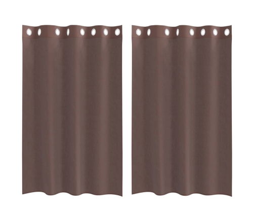 Voile Aizkari Ar Starplikām, 2 Gab., Brūni, 140X175 Cm Vidaxl