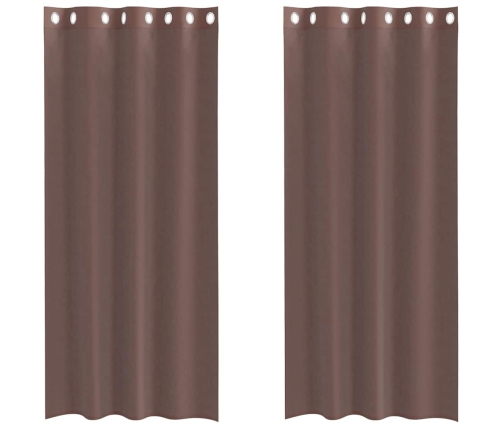 Voile Aizkari Ar Starplikām, 2 Gab., Brūni, 140X225 Cm Vidaxl