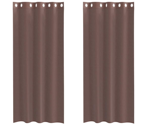 Voile Aizkari Ar Starplikām, 2 Gab., Brūni, 140X245 Cm Vidaxl