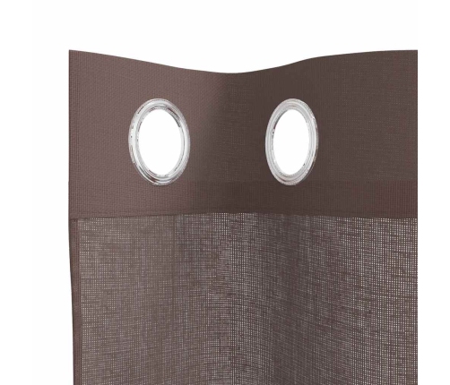 Voile Aizkari Ar Starplikām, 2 Gab., Brūni, 140X245 Cm Vidaxl