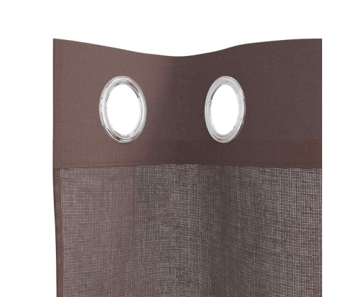 Voile Aizkari Ar Starplikām, 2 Gab., Brūni, 140X300 Cm Vidaxl