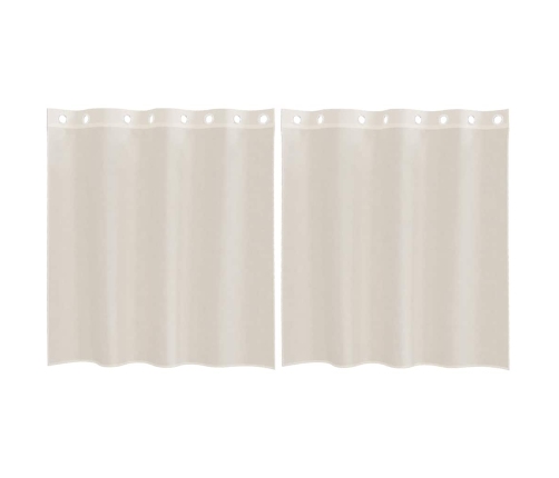 Voile Aizkari Ar Starplikām, 2 Gab., Krēmkrāsa, 140X140 Cm Vidaxl