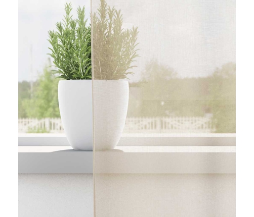 Voile Aizkari Ar Starplikām, 2 Gab., Krēmkrāsa, 140X140 Cm Vidaxl