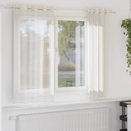 Voile Aizkari Ar Starplikām, 2 Gab., Krēmkrāsa, 140X140 Cm Vidaxl