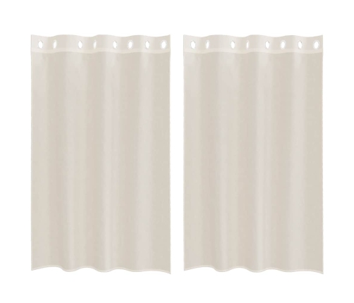 Voile Aizkari Ar Starplikām, 2 Gab., Krēmkrāsa, 140X175 Cm Vidaxl