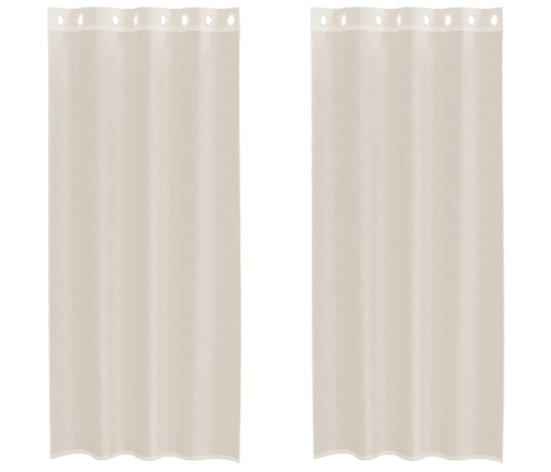 Voile Aizkari Ar Starplikām, 2 Gab., Krēmkrāsa, 140X225 Cm Vidaxl