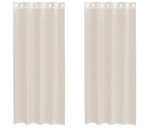 Voile Aizkari Ar Starplikām, 2 Gab., Krēmkrāsa, 140X245 Cm Vidaxl