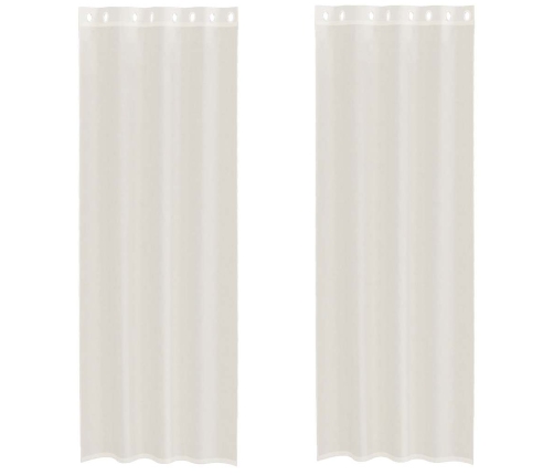 Voile Aizkari Ar Starplikām, 2 Gab., Krēmkrāsa, 140X260 Cm Vidaxl