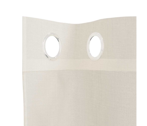 Voile Aizkari Ar Starplikām, 2 Gab., Krēmkrāsa, 140X260 Cm Vidaxl