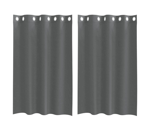 Voile Aizkari Ar Starplikām, 2 Gab., Tumši Pelēki, 140X175 Cm Vidaxl