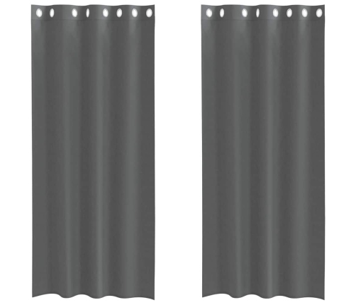 Voile Aizkari Ar Starplikām, 2 Gab., Tumši Pelēki, 140X225 Cm Vidaxl