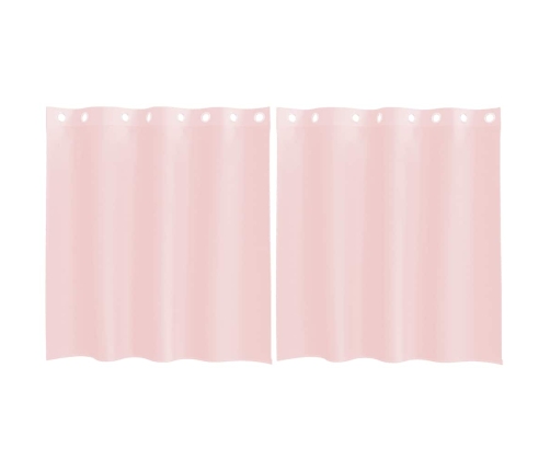 Voile Aizkari Ar Starplikām, 2 Gab., Gaiši Rozā, 140X140 Cm Vidaxl