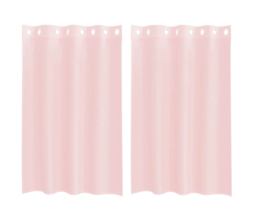 Voile Aizkari Ar Starplikām, 2 Gab., Gaiši Rozā, 140X175 Cm Vidaxl