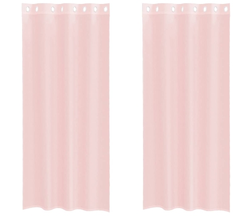 Voile Aizkari Ar Starplikām, 2 Gab., Gaiši Rozā, 140X225 Cm Vidaxl