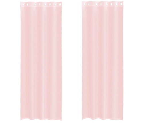 Voile Aizkari Ar Starplikām, 2 Gab., Gaiši Rozā, 140X300 Cm Vidaxl