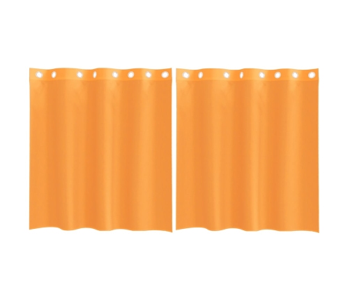 Voile Aizkari Ar Starplikām, 2 Gab., Oranži, 140X140 Cm Vidaxl