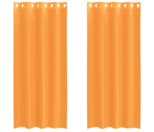 Voile Aizkari Ar Starplikām, 2 Gab., Oranži, 140X225 Cm Vidaxl