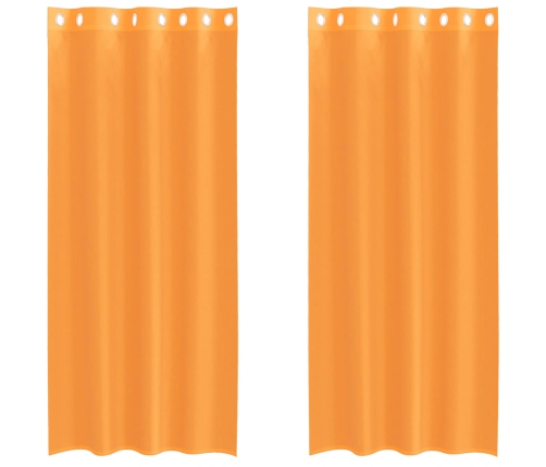 Voile Aizkari Ar Starplikām, 2 Gab., Oranži, 140X245 Cm Vidaxl