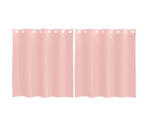 Voile Aizkari Ar Starplikām, 2 Gab., Rozā, 140X140 Cm Vidaxl