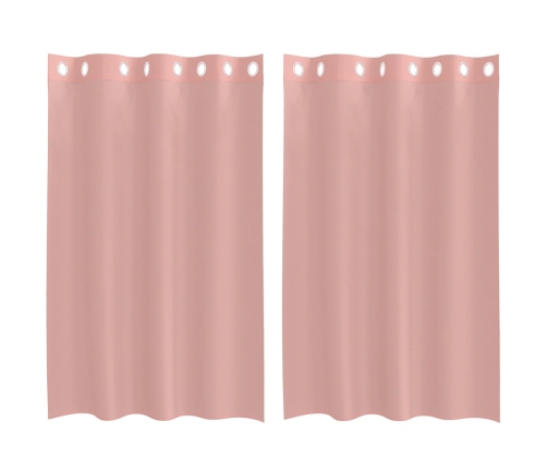 Voile Aizkari Ar Starplikām, 2 Gab., Rozā, 140X175 Cm Vidaxl