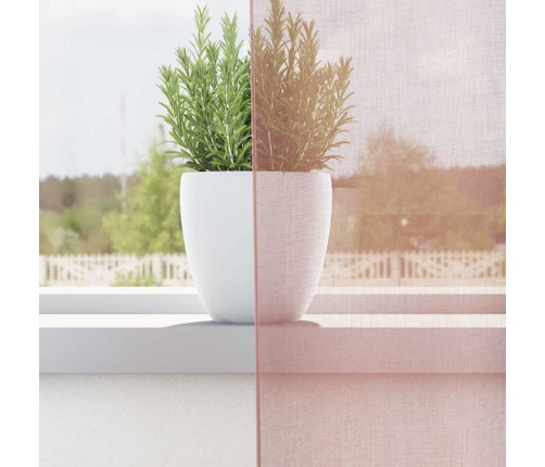 Voile Aizkari Ar Starplikām, 2 Gab., Rozā, 140X175 Cm Vidaxl