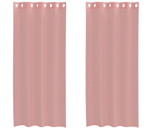 Voile Aizkari Ar Starplikām, 2 Gab., Rozā, 140X225 Cm Vidaxl