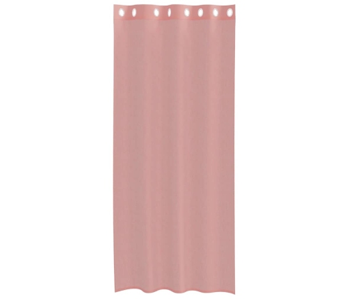 Voile Aizkari Ar Starplikām, 2 Gab., Rozā, 140X245 Cm Vidaxl