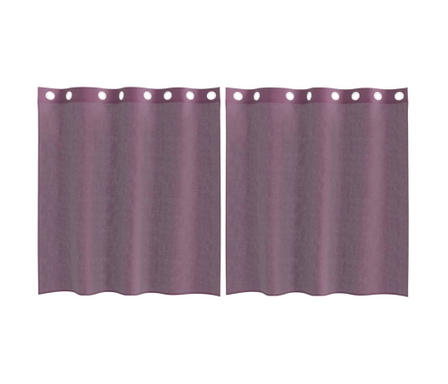 Voile Aizkari Ar Starplikām, 2 Gab., Violeti, 140X140 Cm Vidaxl