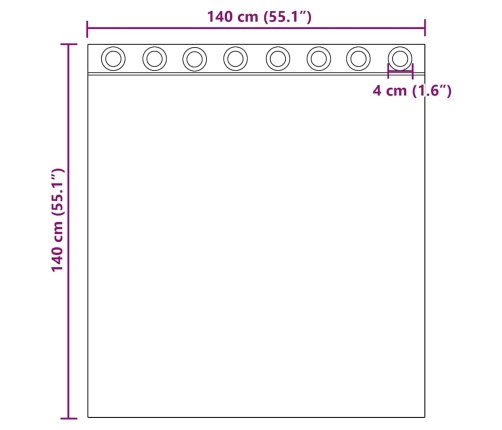 Voile Aizkari Ar Starplikām, 2 Gab., Violeti, 140X140 Cm Vidaxl