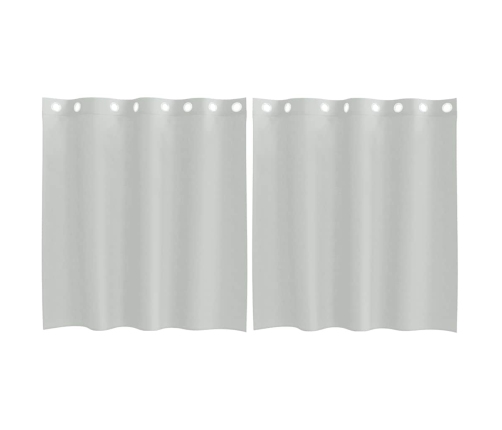 Voile Aizkari Ar Starplikām, 2 Gab., Gaiši Pelēki, 140X140 Cm Vidaxl