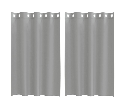 Voile Aizkari Ar Starplikām, 2 Gab., Gaiši Pelēki, 140X175 Cm Vidaxl